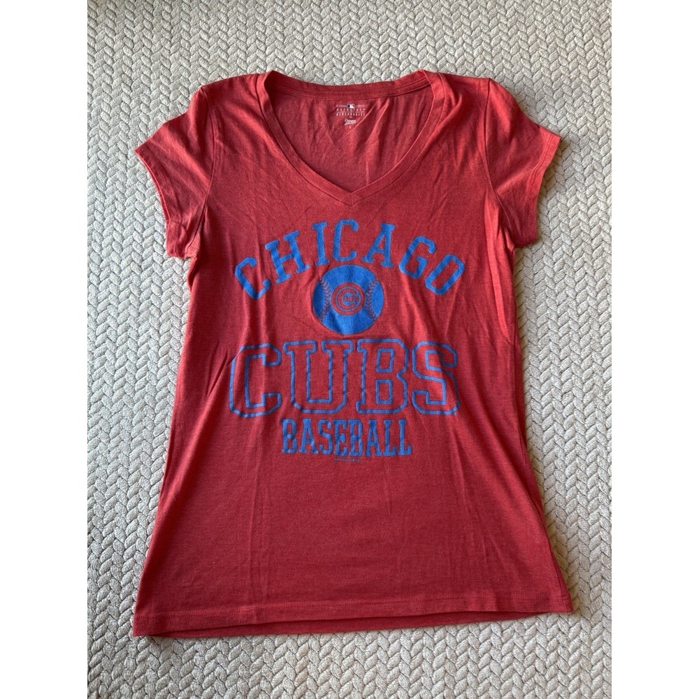 Chicago Cubs Shirt Womens Size Large Blue Red Tee Adult MLB Baseball Sports Top